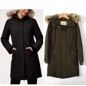 Aritzia Wilfred Beaufort Parka Coat In Dark Forest Green XS
